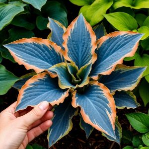 Хоста Океан Вью купить по цене от 960р. в интернет-магазине «Посадика» с доставкой почтой в в Чулыме и по всей России – [изображение №1].